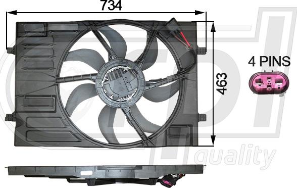 RPLQuality APELVW5076 - Fan, radiator car-mod.net