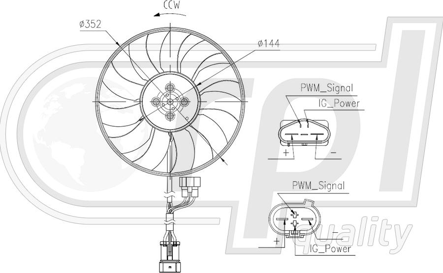 RPL QUALITY APELVW5113 - Fan, radiator car-mod.net