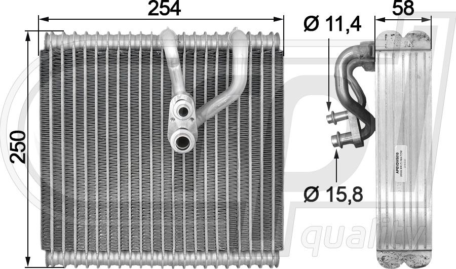 RPLQuality APEVDW5010 - Evaporator, air conditioning car-mod.net