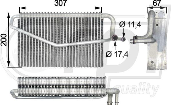 RPLQuality APEVMB5017 - Evaporator, air conditioning car-mod.net