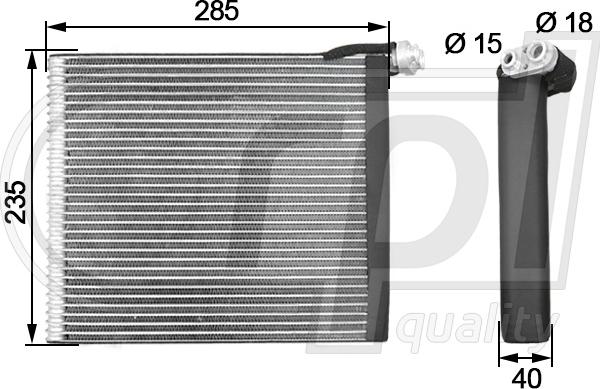 RPLQuality APEVTO5028 - Evaporator, air conditioning car-mod.net