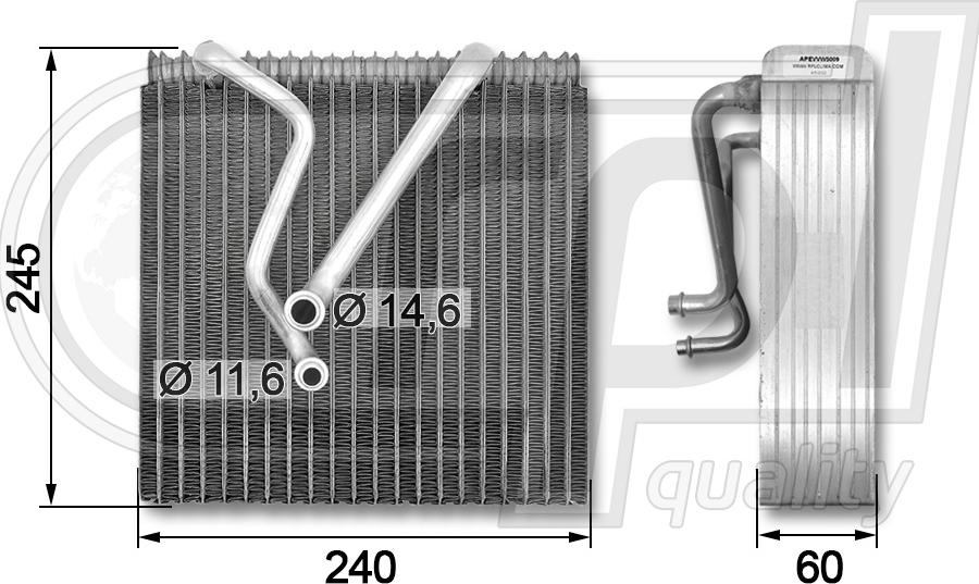 RPLQuality APEVVW5009 - Evaporator, air conditioning car-mod.net