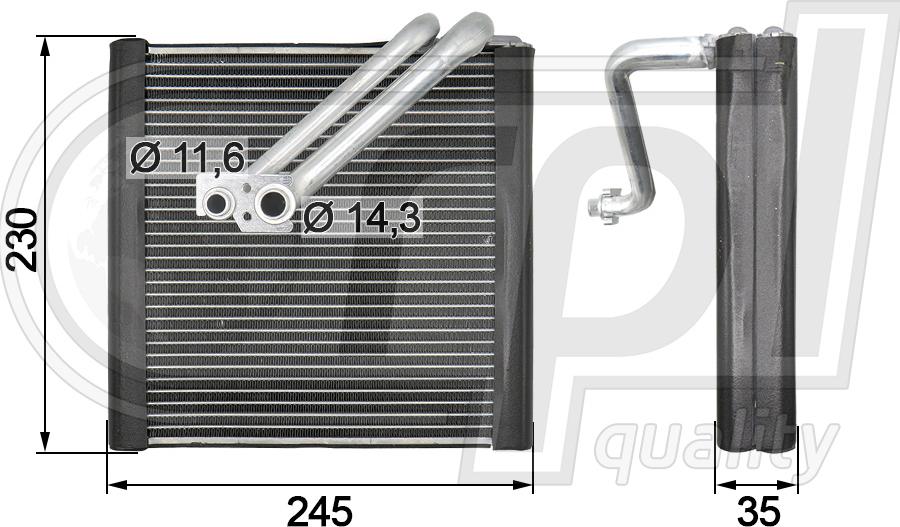 RPLQuality APEVVW5007 - Evaporator, air conditioning car-mod.net