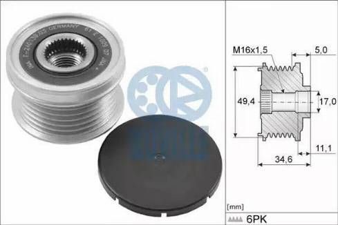 Ruville 56324 - Pulley, alternator, freewheel clutch car-mod.net