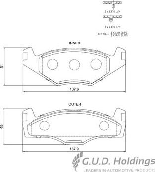 SAFELINE D976 - Brake Pad Set, disc brake car-mod.net