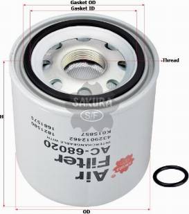 SAKURA AC68020 - Air Dryer Cartridge, compressed-air system car-mod.net