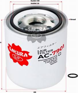 SAKURA AC-7901 - Air Dryer Cartridge, compressed-air system car-mod.net