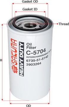 SAKURA Automotive C-5704 - Oil Filter car-mod.net