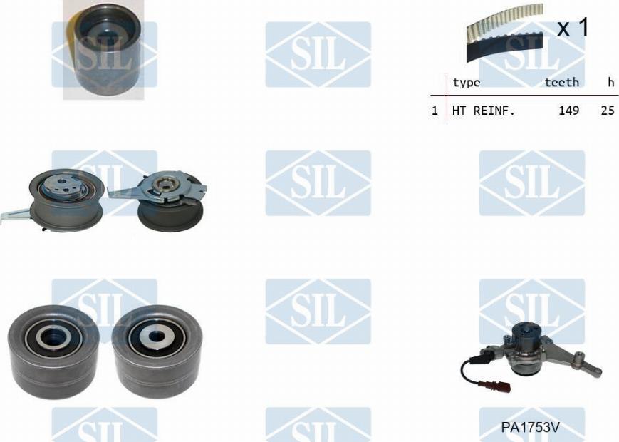 Saleri SIL K1PA1753V - Water Pump & Timing Belt Set car-mod.net