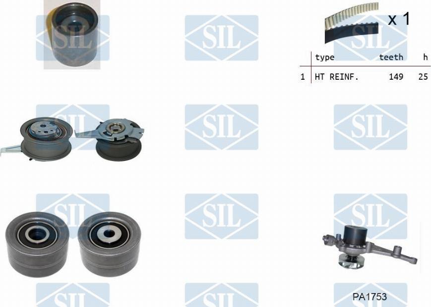 Saleri SIL K1PA1753 - Water Pump & Timing Belt Set car-mod.net