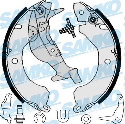 Samko 85221 - Drum Brake Shoe Set car-mod.net