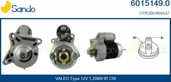 Sando 6015149.0 - Starter car-mod.net