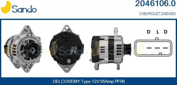 Sando 2046106.0 - Alternator car-mod.net
