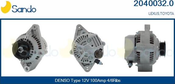 Sando 2040032.0 - Alternator car-mod.net