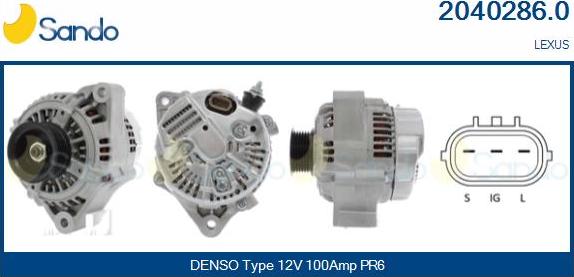 Sando 2040286.0 - Alternator car-mod.net