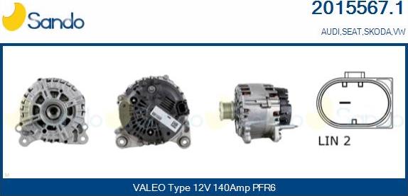 Sando 2015567.1 - Alternator car-mod.net