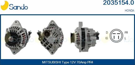 Sando 2035154.0 - Alternator car-mod.net