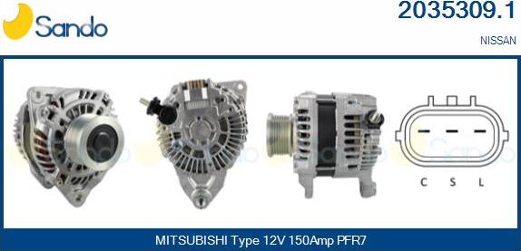 Sando 2035309.1 - Alternator car-mod.net