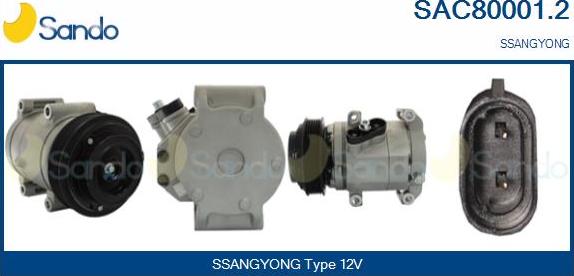 Sando SAC80001.2 - Compressor, air conditioning car-mod.net