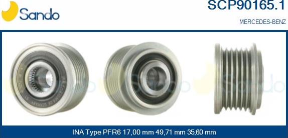Sando SCP90165.1 - Pulley, alternator, freewheel clutch car-mod.net