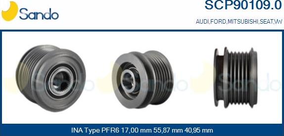 Sando SCP90109.0 - Pulley, alternator, freewheel clutch car-mod.net