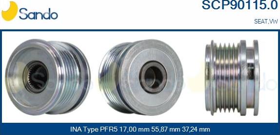 Sando SCP90115.0 - Pulley, alternator, freewheel clutch car-mod.net