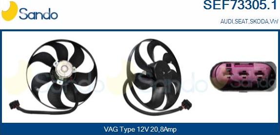 Sando SEF73305.1 - Fan, radiator car-mod.net