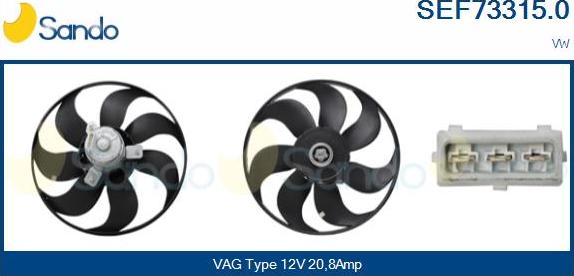 Sando SEF73315.0 - Fan, radiator car-mod.net