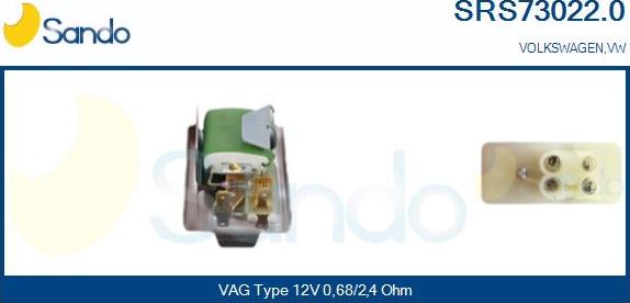 Sando SRS73022.0 - Resistor, interior blower car-mod.net