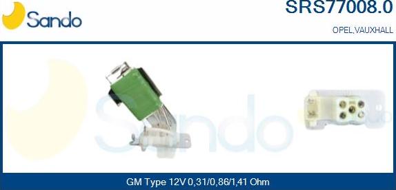 Sando SRS77008.0 - Resistor, interior blower car-mod.net
