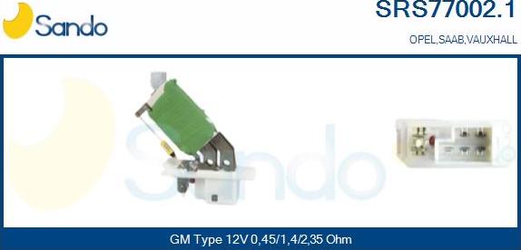 Sando SRS77002.1 - Resistor, interior blower car-mod.net
