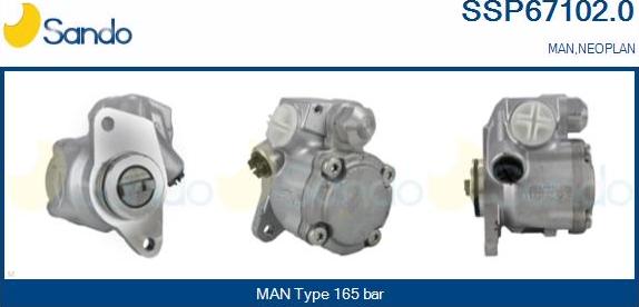 Sando SSP67102.0 - Hydraulic Pump, steering system car-mod.net