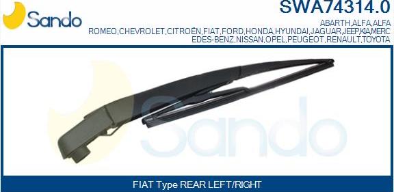 Sando SWA74314.0 - Wiper Arm, window cleaning car-mod.net