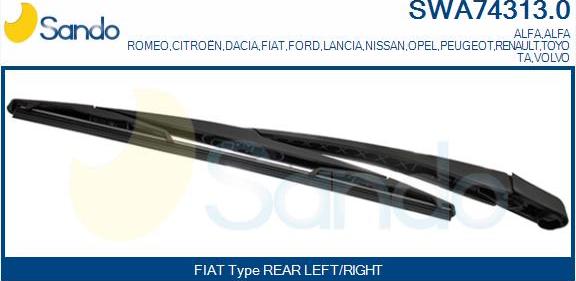 Sando SWA74313.0 - Wiper Arm, window cleaning car-mod.net