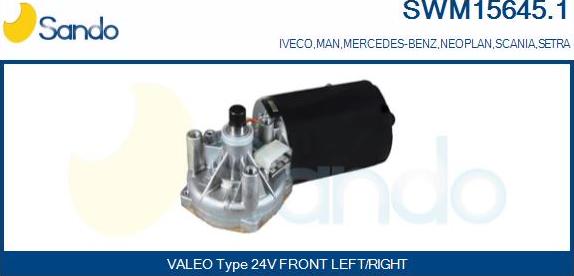 Sando SWM15645.1 - Wiper Motor car-mod.net