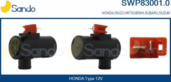 Sando SWP83001.0 - Water Pump, window cleaning car-mod.net