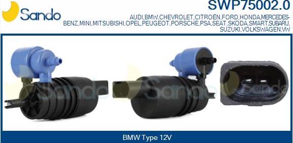 Sando SWP75002.0 - Water Pump, window cleaning car-mod.net