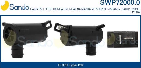 Sando SWP72000.0 - Water Pump, window cleaning car-mod.net