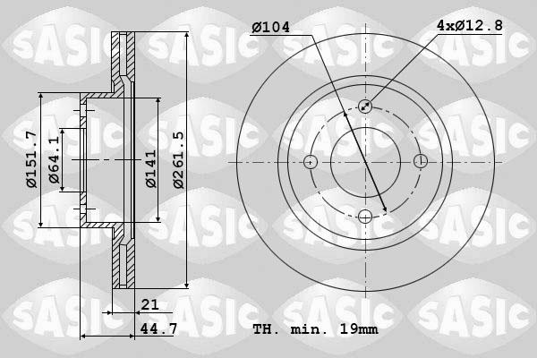Sasic 9004487J - Brake Disc car-mod.net