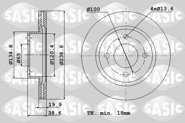 Sasic 9004219J - Brake Disc car-mod.net