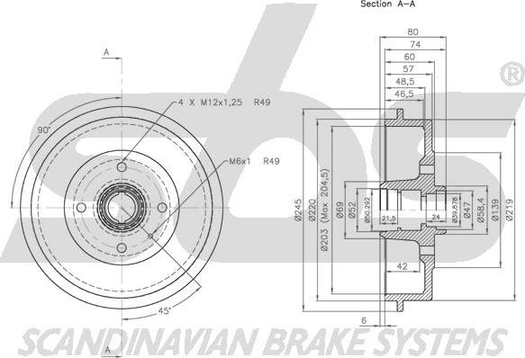 SBS 1825.251002 - Brake Drum car-mod.net