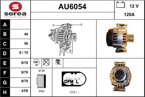 Sera AU6054 - Alternator car-mod.net