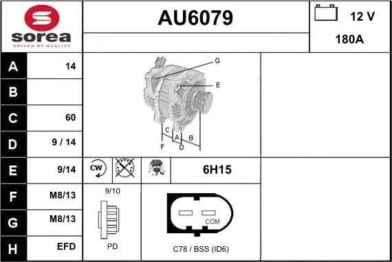 Sera AU6079 - Alternator car-mod.net