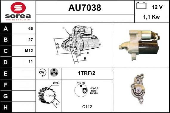 Sera AU7038 - Starter car-mod.net