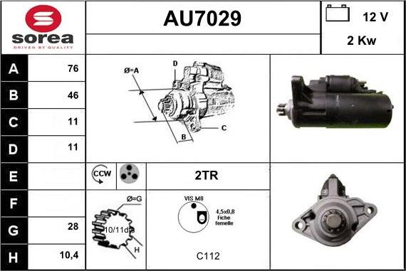 Sera AU7029 - Starter car-mod.net