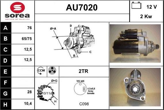 Sera AU7020 - Starter car-mod.net