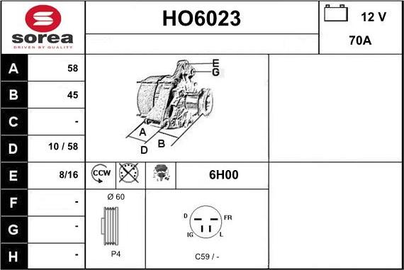 Sera HO6023 - Alternator car-mod.net