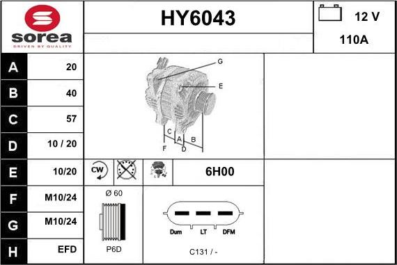 Sera HY6043 - Alternator car-mod.net