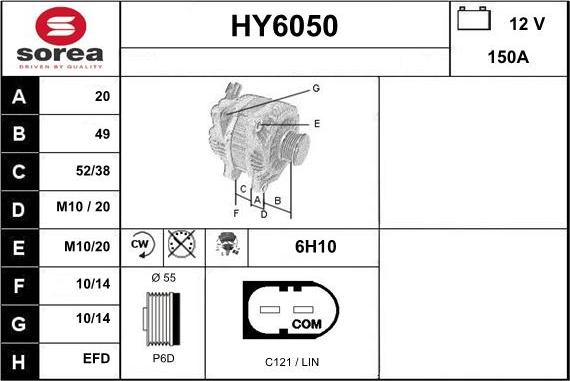 Sera HY6050 - Alternator car-mod.net