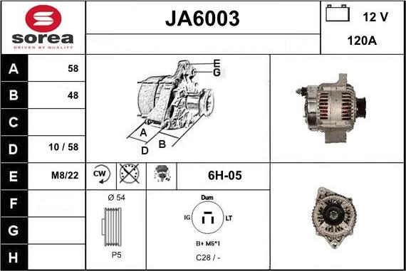 Sera JA6003 - Alternator car-mod.net